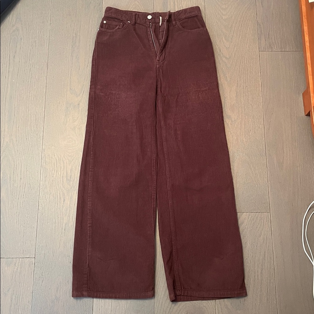 BDG Women’s Size 26 High-Waisted Wide-Leg Corduroy Brown Pants - Picture 3 of 5